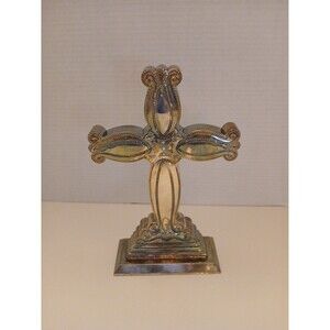 Vintage Wallace Silver plated jewel embellished Cross 10"